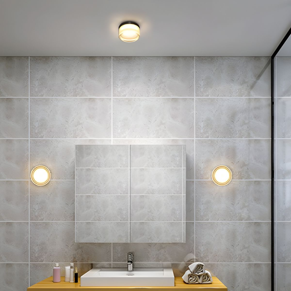 Mini Outdoor Wall Lamp | Modern Drum Design