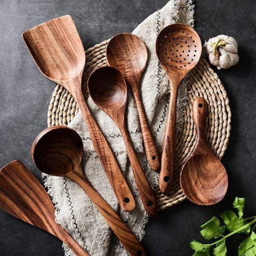 Kitchen Eco Friendly Utensil Set | 7 Essential Cooking Tools