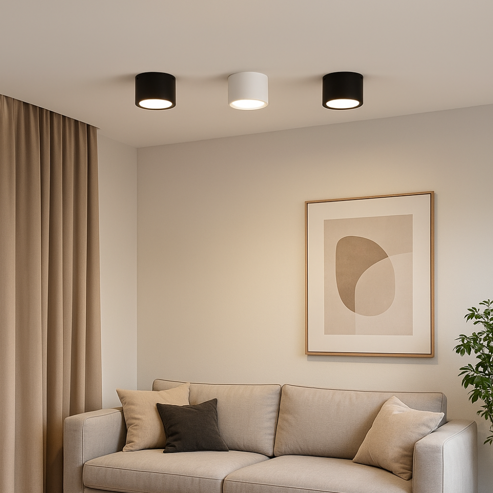 Surface-Mounted LED Downlight | Nordic Spotlight with Adjustable Light Modes for Indoor Spaces