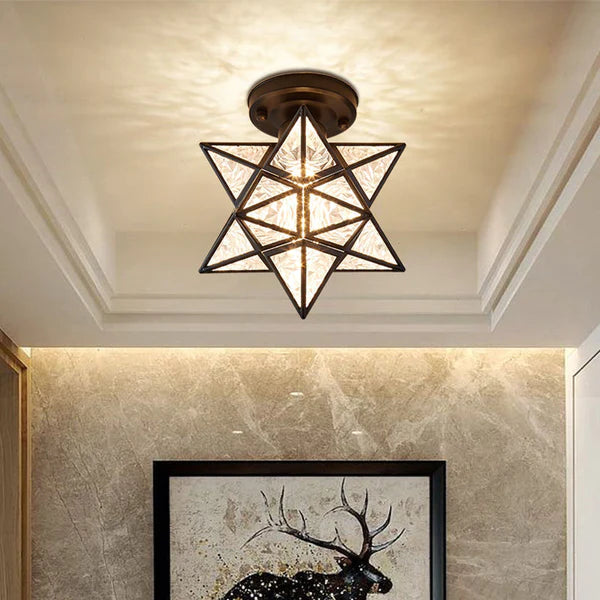 Ceiling Light | Star Shape Geometric Semi-Flush Fixture