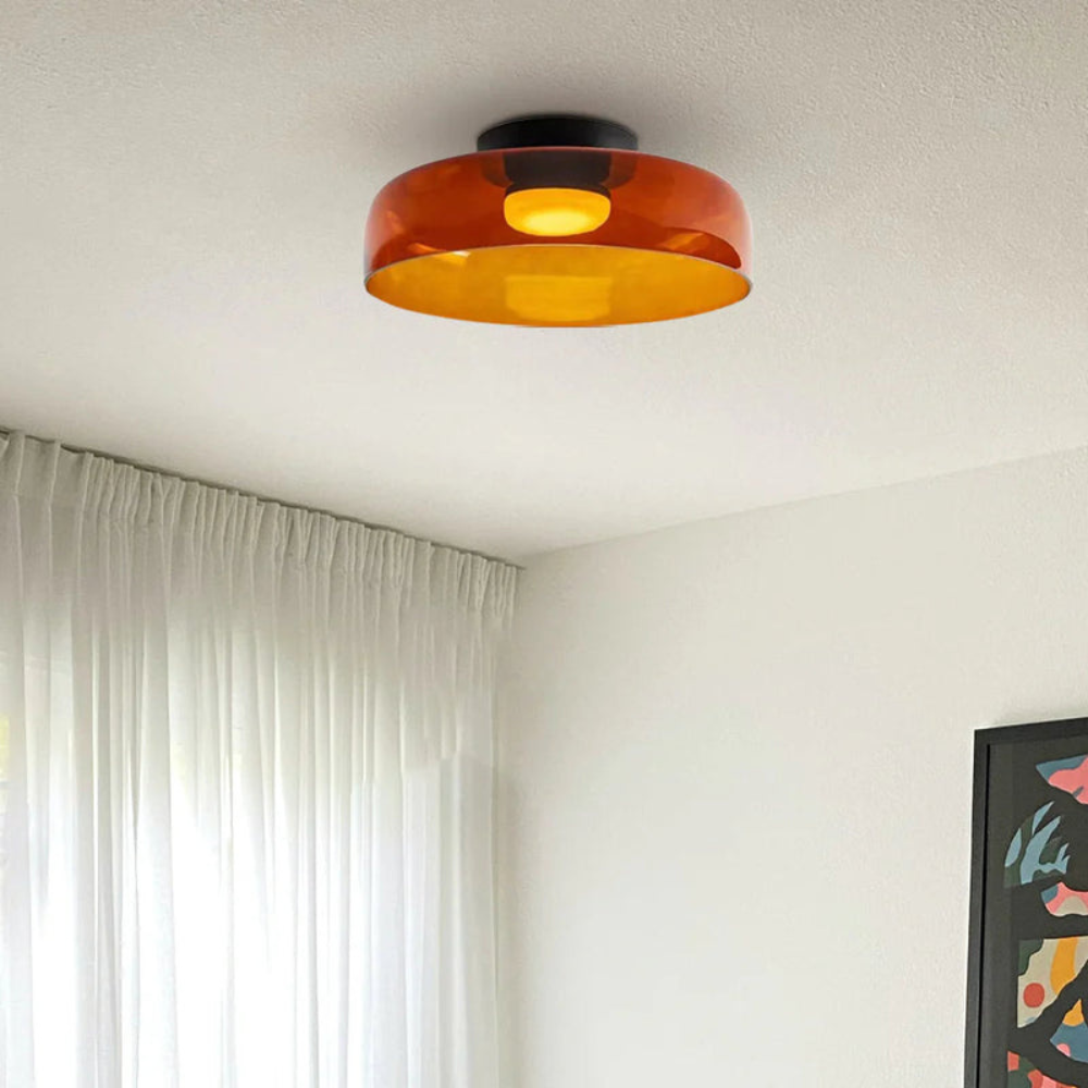 Scandinavian Ceiling Pendant | Modern Frosted Dome Light Fixture