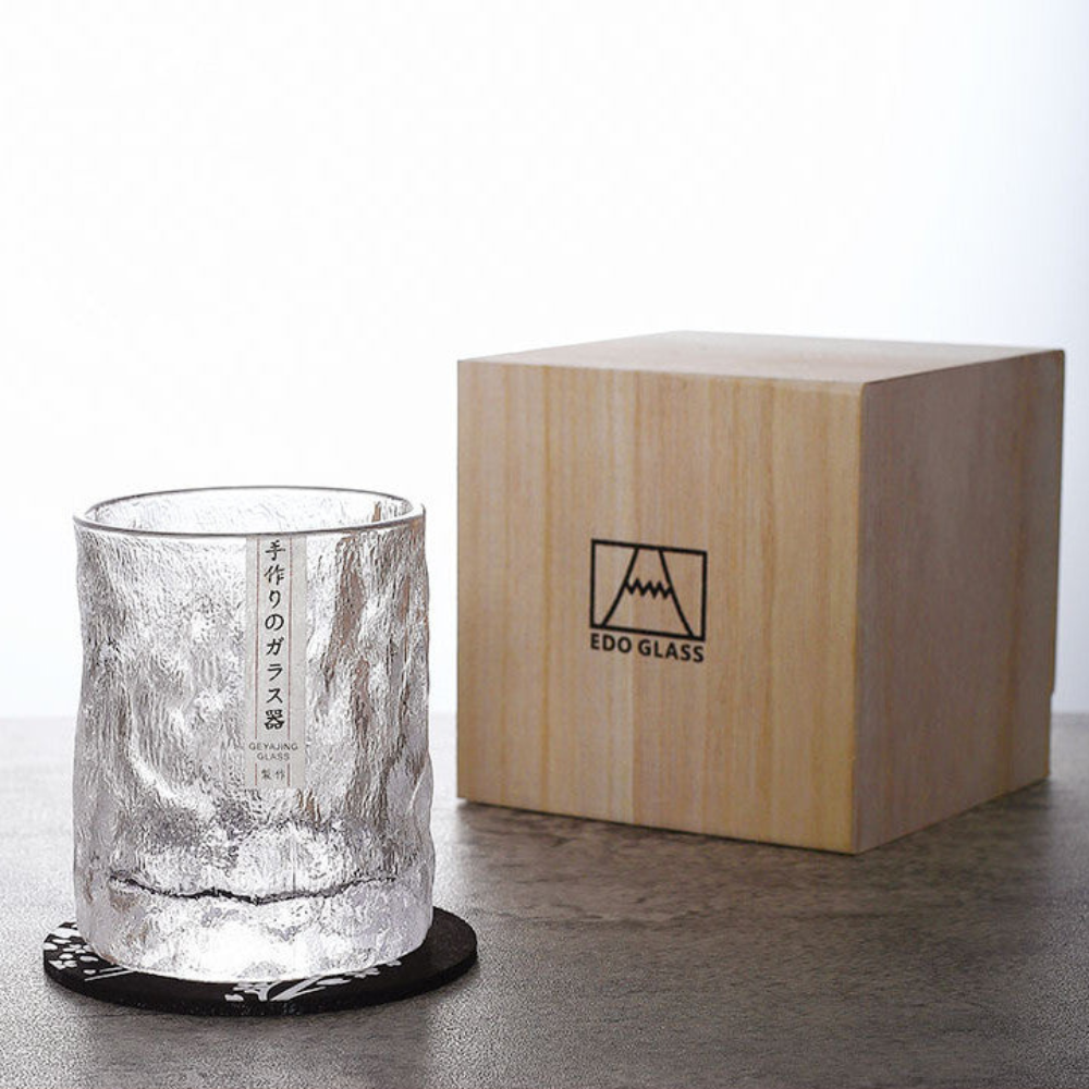 Home Bar Elegant Whiskey Glass Set | Edo Kiriko Crystal Design