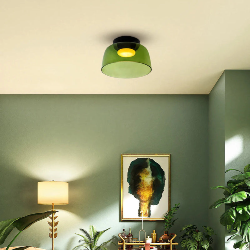 Scandinavian Ceiling Pendant | Modern Frosted Dome Light Fixture