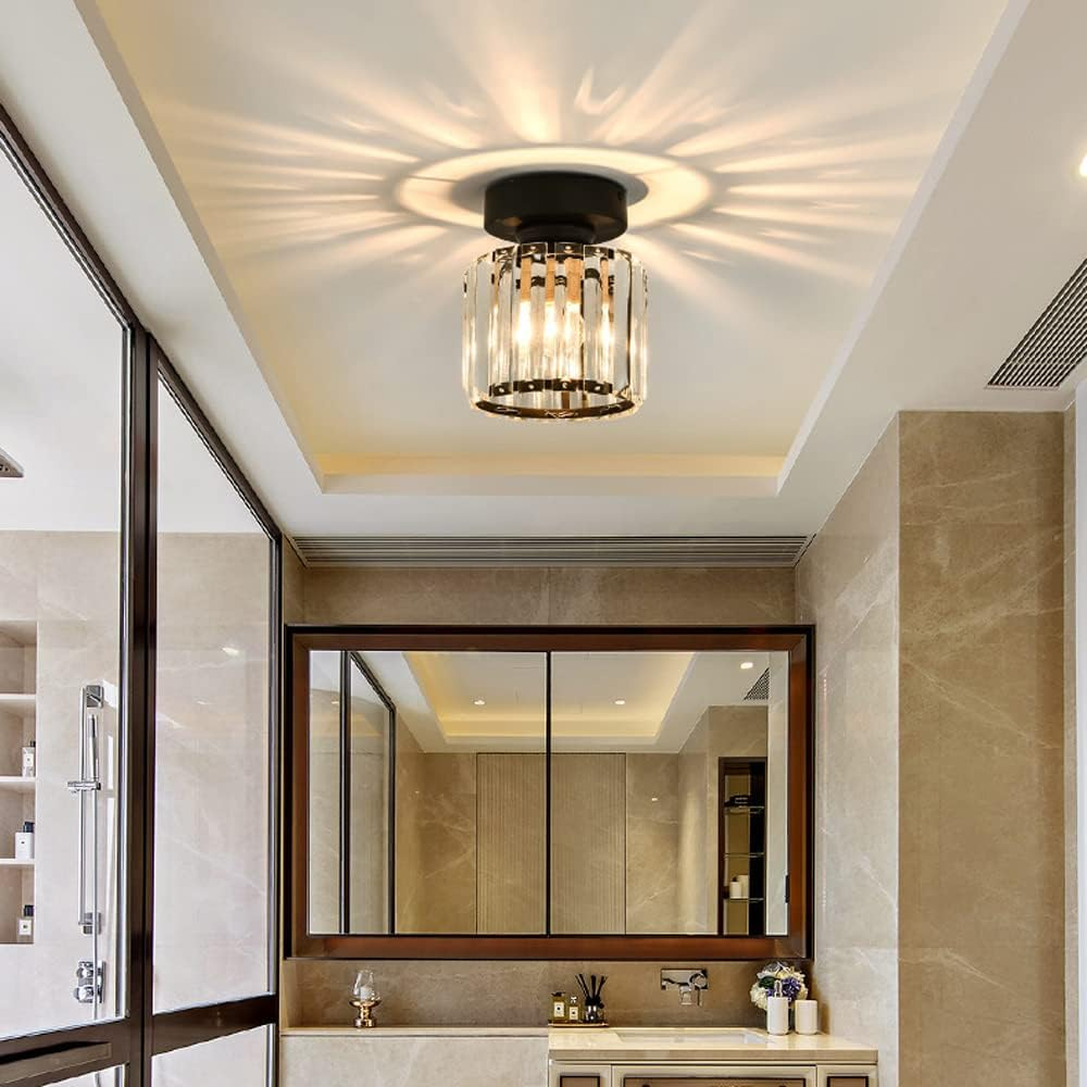 Hallway Modern Ceiling Light | Crystal Flush Mount