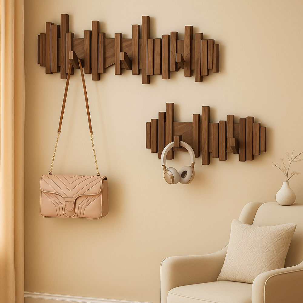Entryway Elegant Wall Mounted Coat Rack | Minimalist Design with Hooks