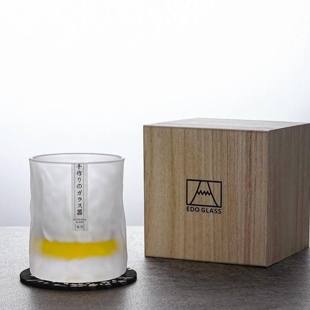 Home Bar Elegant Whiskey Glass Set | Edo Kiriko Crystal Design