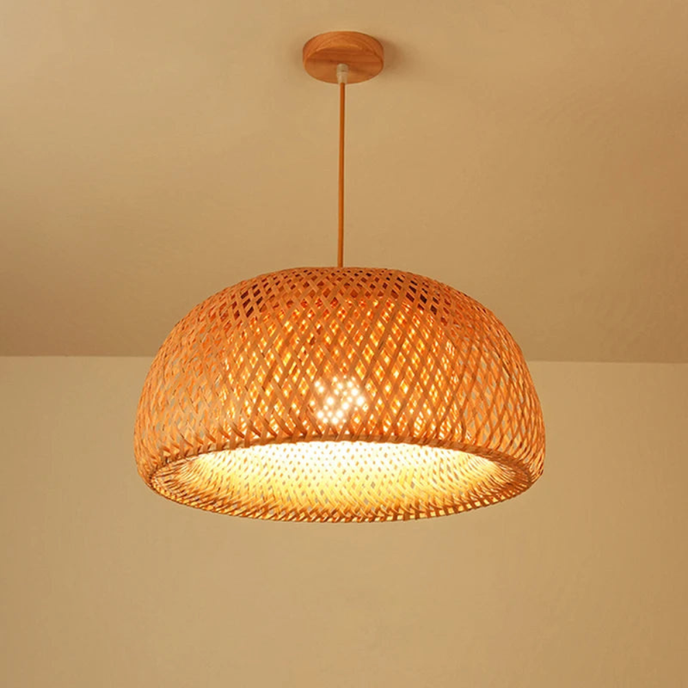 Woven Pendant Light for Dining Room | Handwoven Ceiling Fixture for Home Decor
