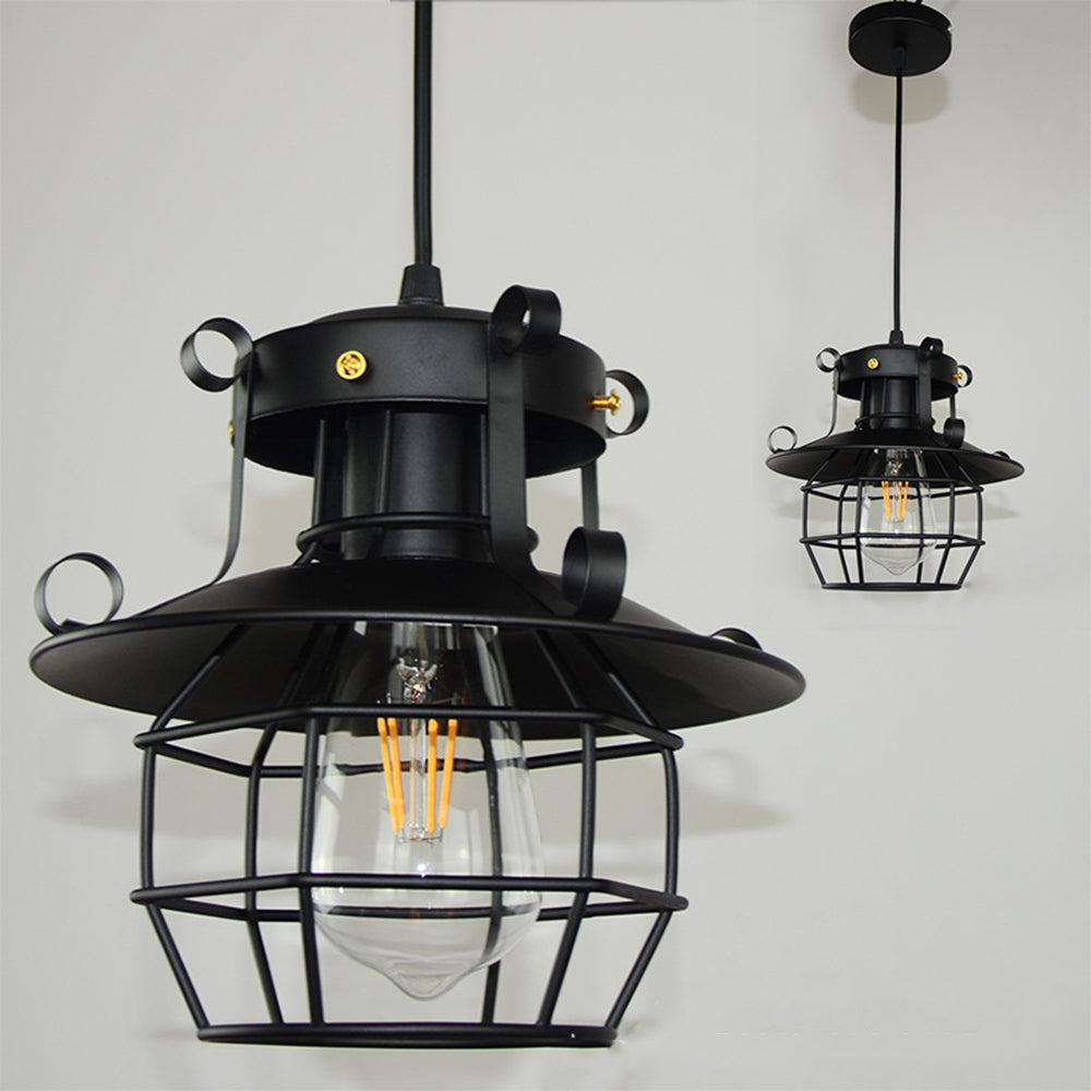 Pendant Light | Industrial Cage Fixture