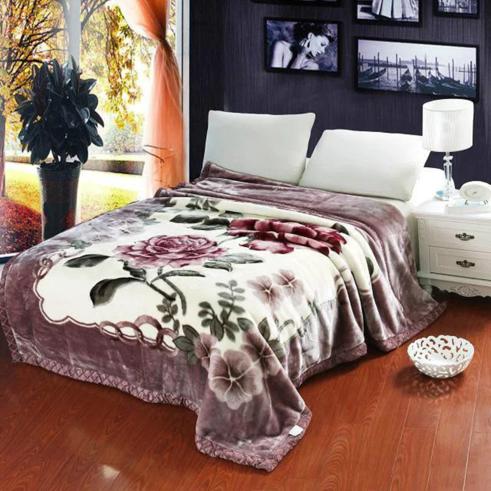 Double Layered Fluffy Weighted Blanket | Cozy Quilted Throw for Winter Bedding