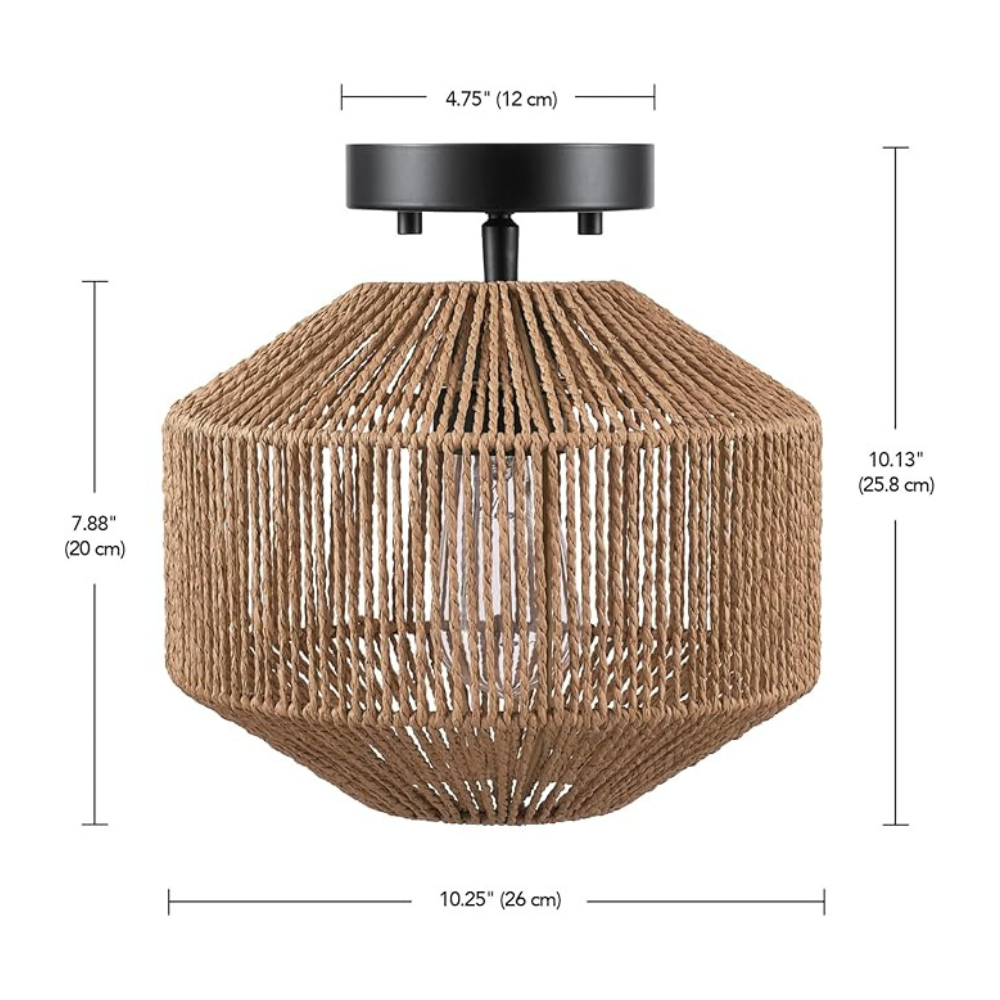 Woven Pendant Lamp | Natural Ceiling Lighting for Living Room and Home Decor