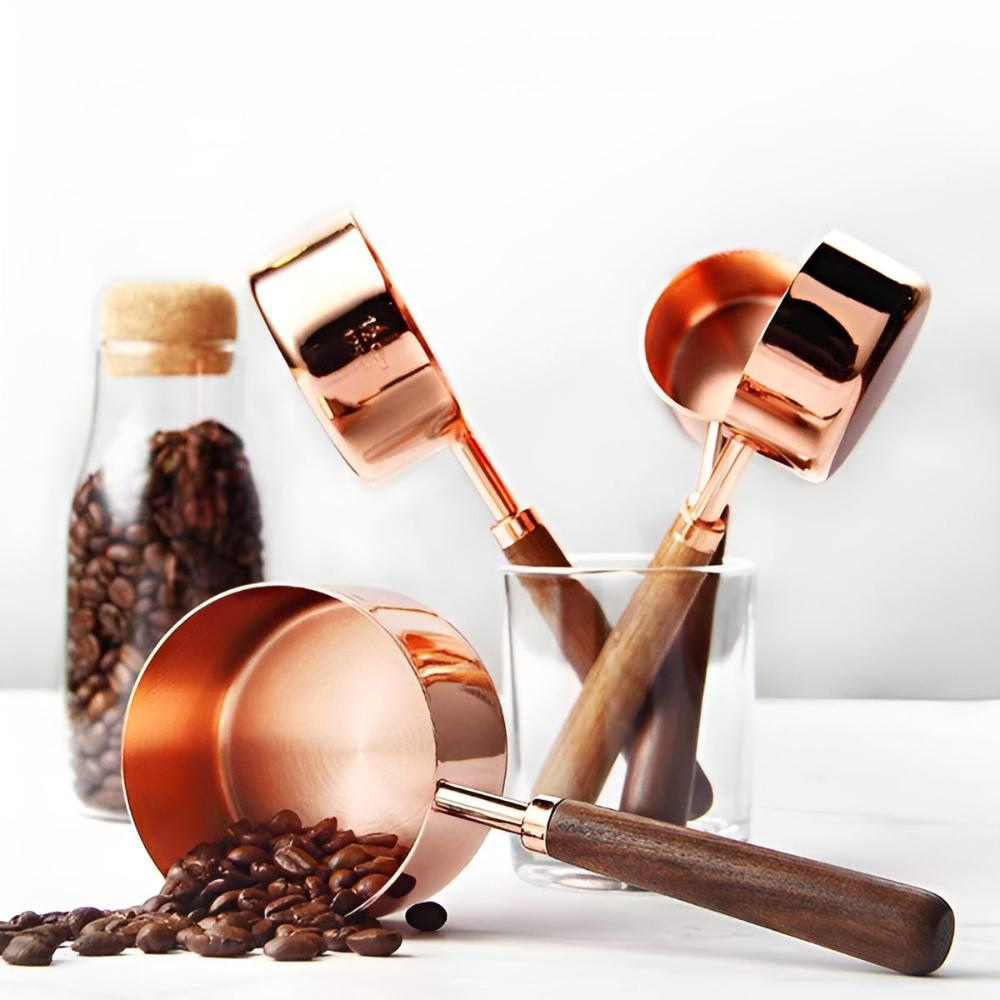 Kitchen Elegant Measuring Cups And Spoons Set | Copper Plated Design