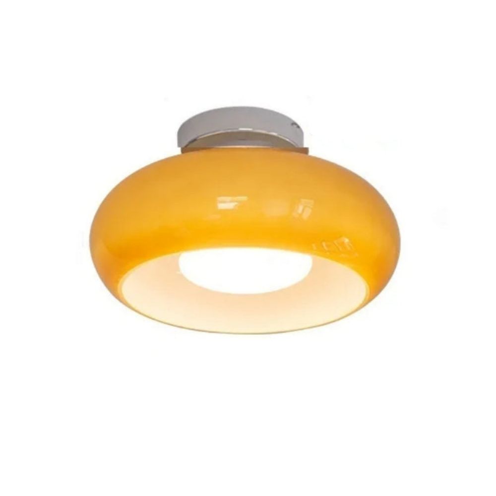 Amber Ceiling Light with Round Design | Warm Lighting for Living Room