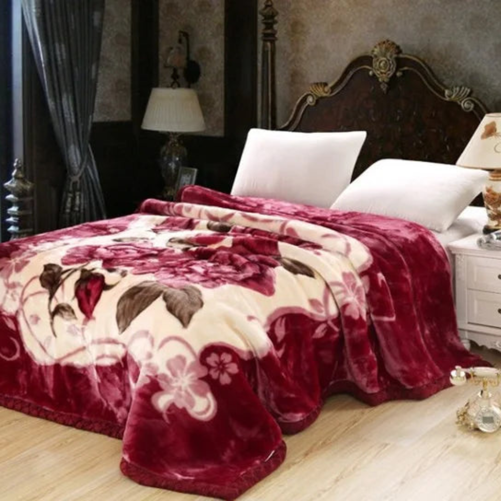 Double Layered Fluffy Weighted Blanket | Cozy Quilted Throw for Winter Bedding