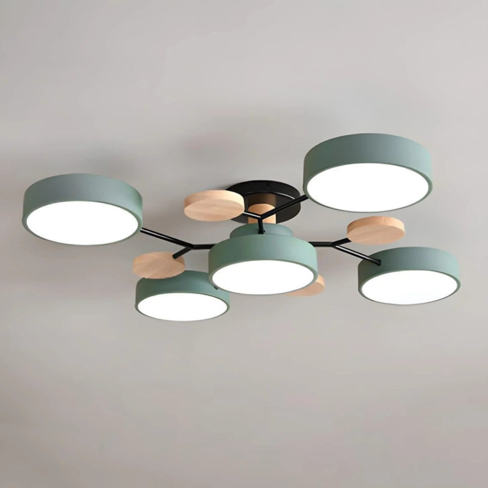 Modern Halo LED Ceiling Light | Semi Flush Mount for Living Room or Bedroom