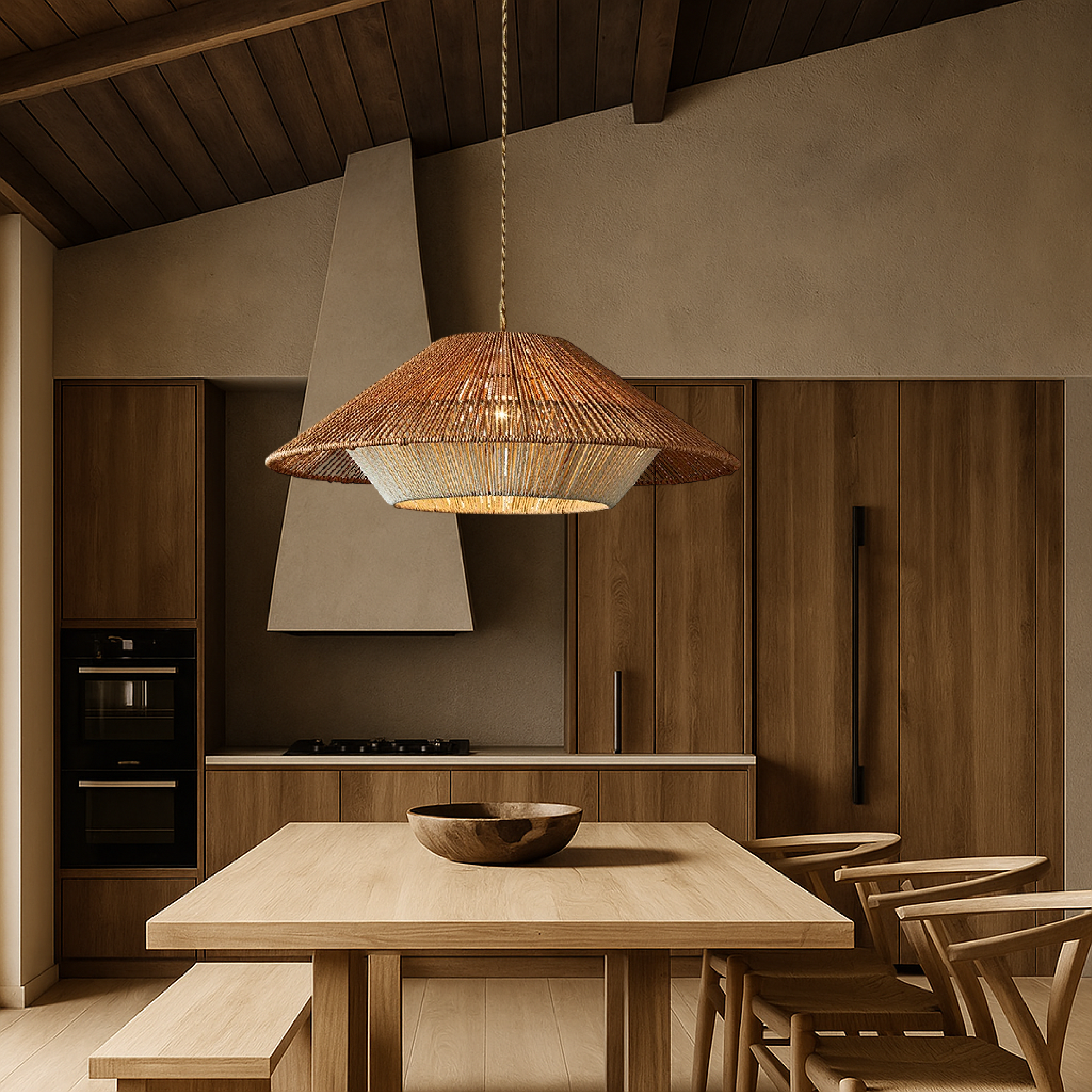 Pendant Light | Woven Dome Ceiling Lamp