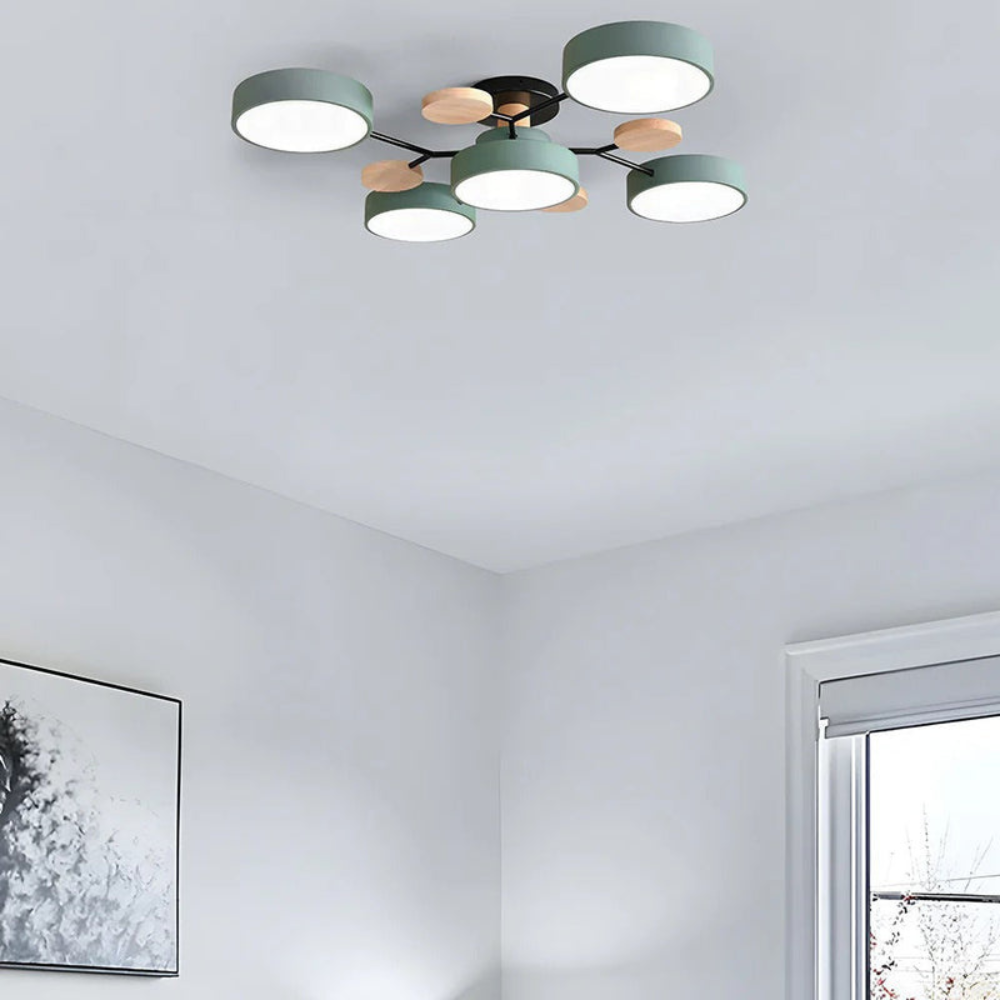Modern Halo LED Ceiling Light | Semi Flush Mount for Living Room or Bedroom