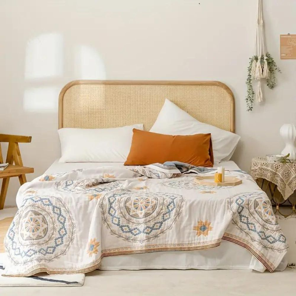 Living Room Boho Throw Blanket | Serene Mandala Design