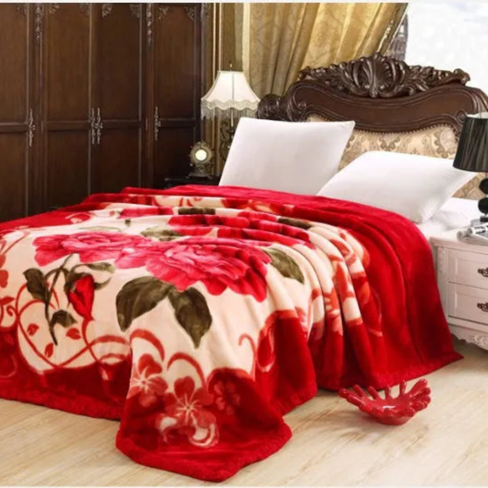 Double Layered Fluffy Weighted Blanket | Cozy Quilted Throw for Winter Bedding