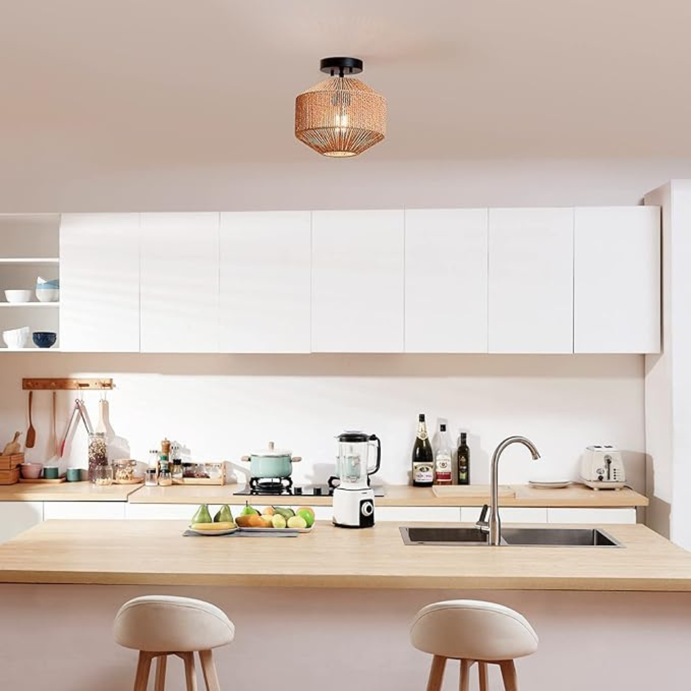 Woven Pendant Lamp | Natural Ceiling Lighting for Living Room and Home Decor