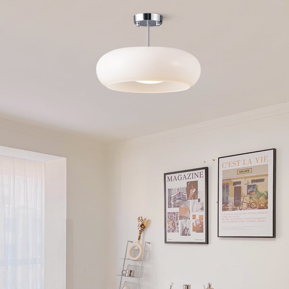Amber Ceiling Light with Round Design | Warm Lighting for Living Room
