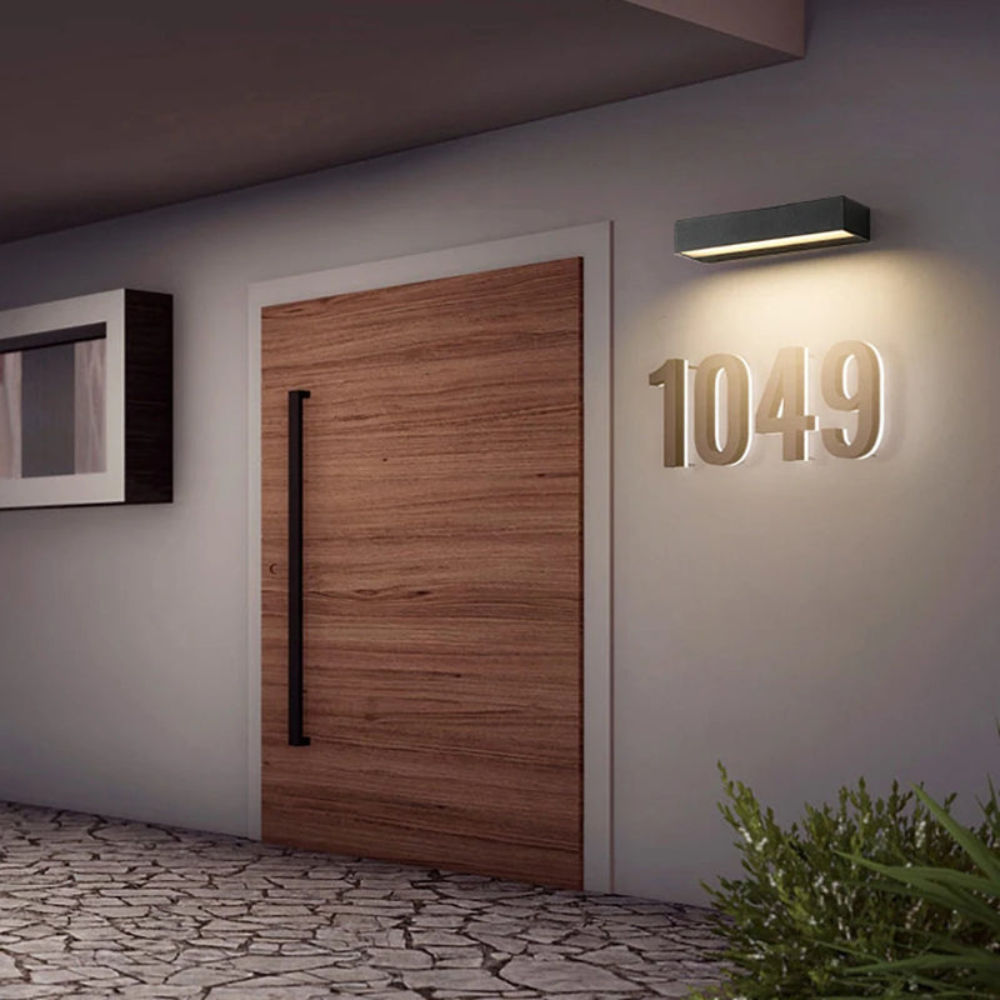 Modern LED Strip Wall Light | Waterproof Outdoor Fixture for Garden, Porch & Courtyard
