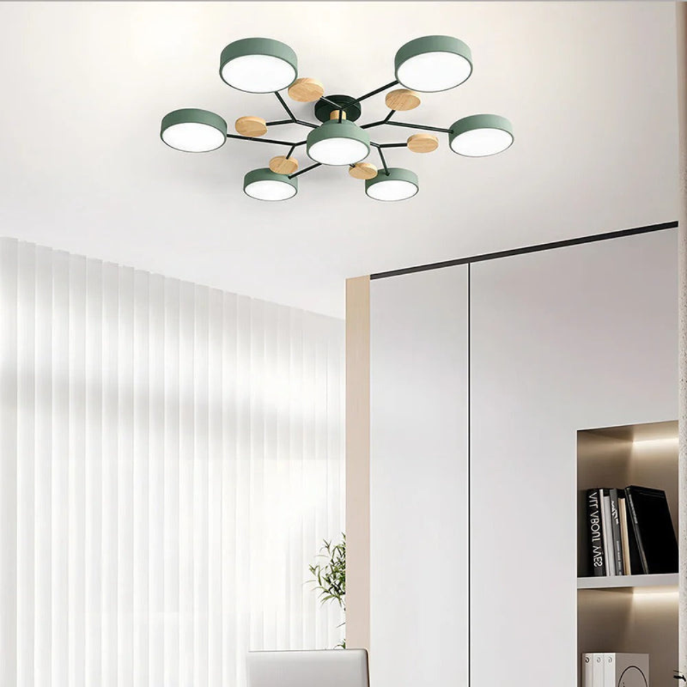 Modern Halo LED Ceiling Light | Semi Flush Mount for Living Room or Bedroom