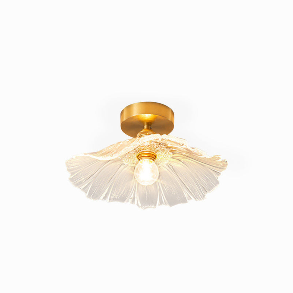 Flush Mount Ceiling Light | Art Deco Flower Fixture for Bedroom or Living Room