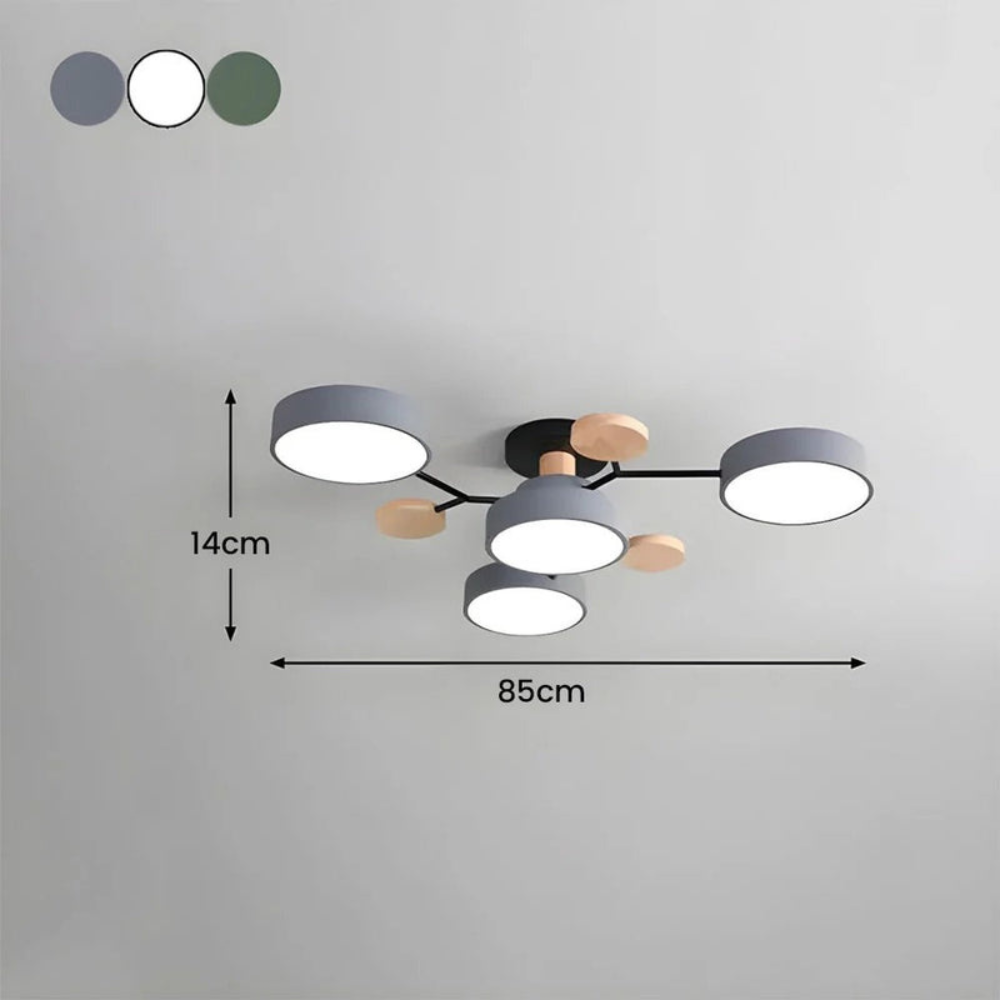 Modern Halo LED Ceiling Light | Semi Flush Mount for Living Room or Bedroom