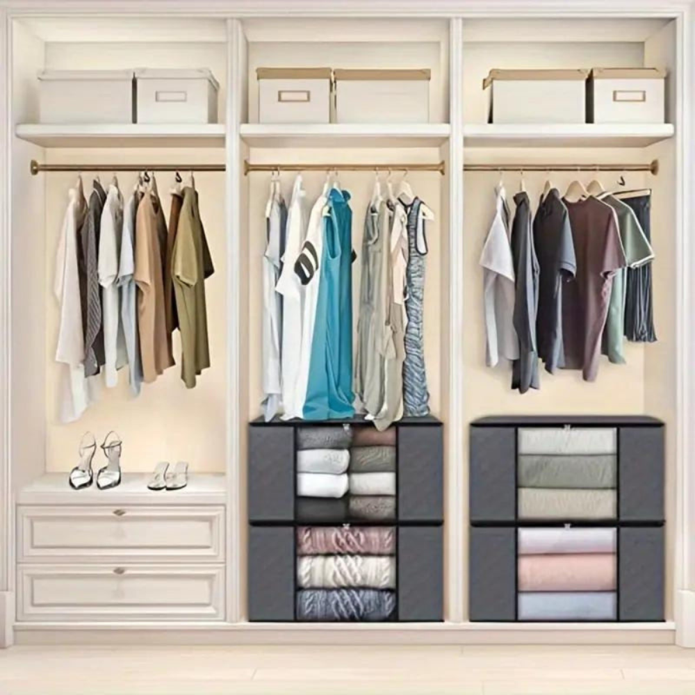 Bedroom Space Saving Storage Bags for Clothes | Foldable Organizer with Window