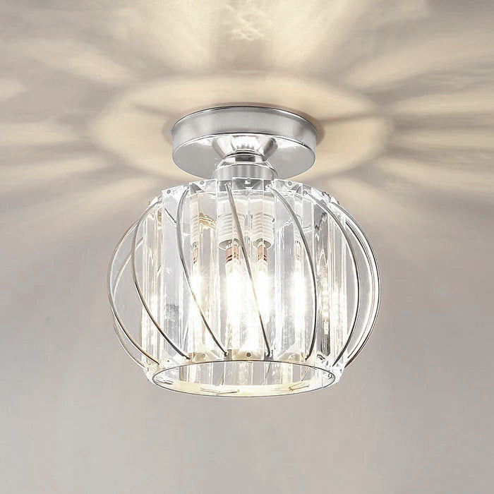 Hallway Modern Ceiling Light | Glass Cage Flush