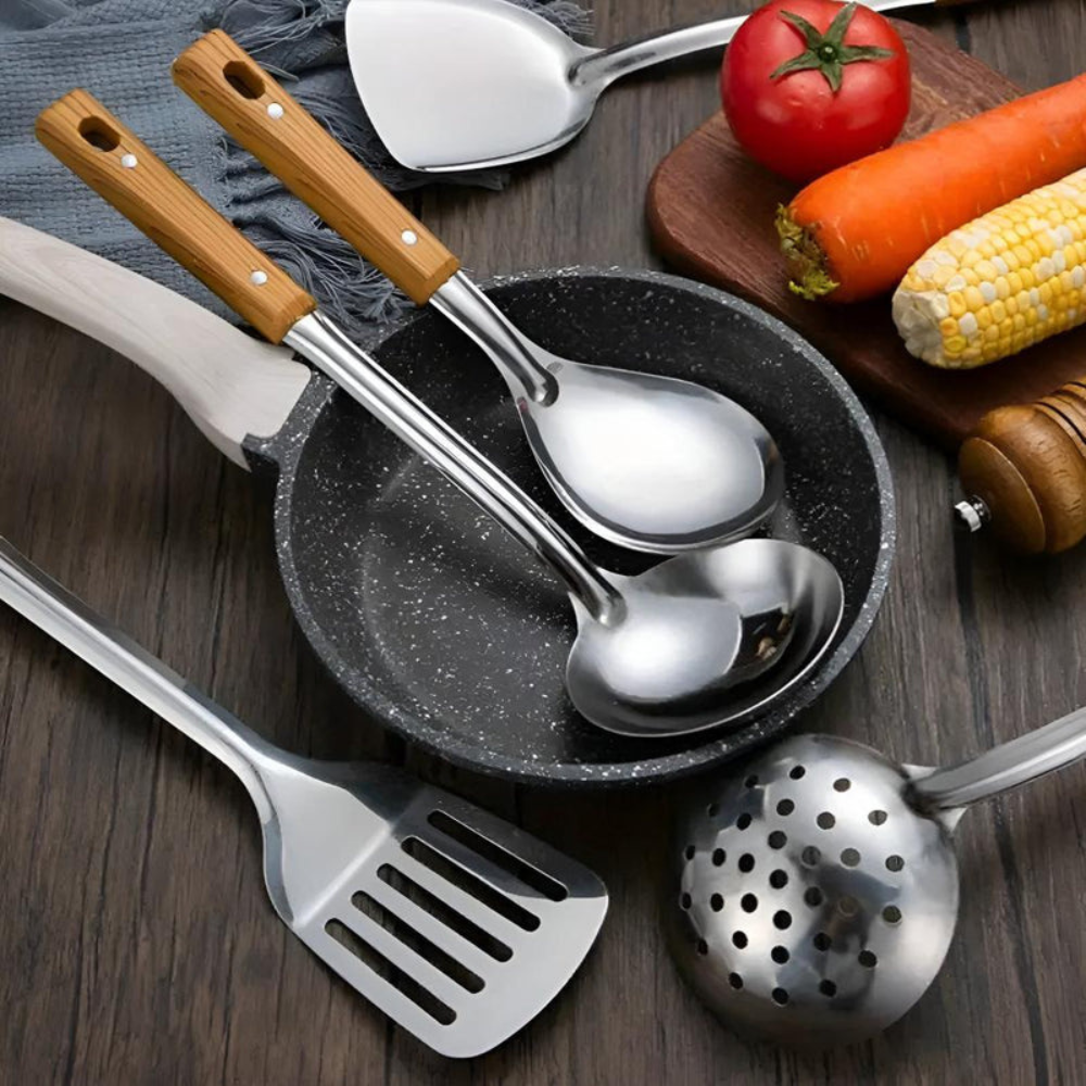 Kitchen Elegant Utensil Set | 5 Piece Stainless Steel Collection