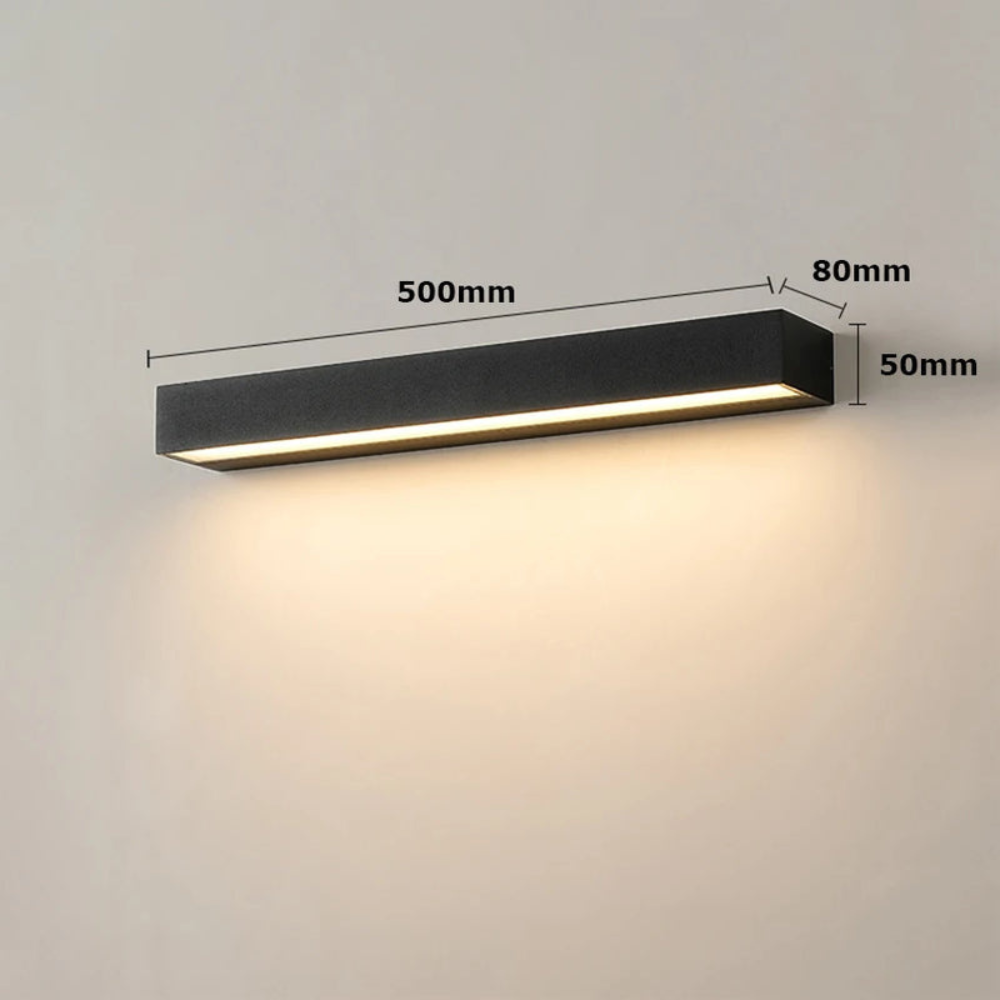 Modern LED Strip Wall Light | Waterproof Outdoor Fixture for Garden, Porch & Courtyard