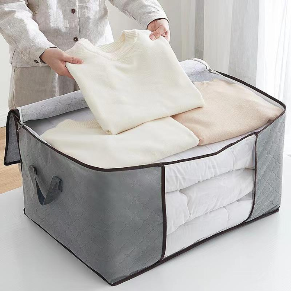 Bedroom Space Saving Storage Bags for Clothes | Foldable Organizer with Window