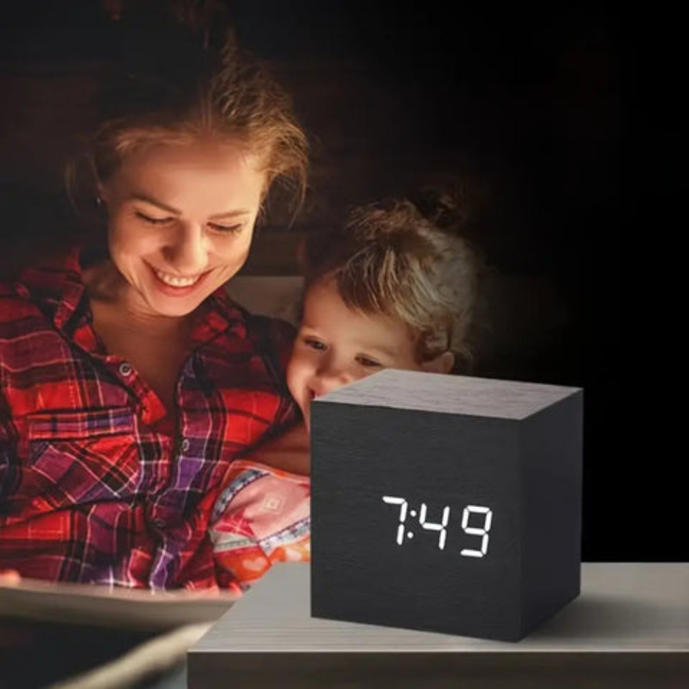Bedroom Minimalist LED Alarm Clock | Compact Cube Design