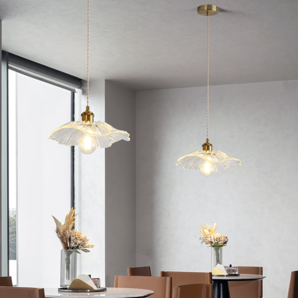 Flush Mount Ceiling Light | Art Deco Flower Fixture for Bedroom or Living Room