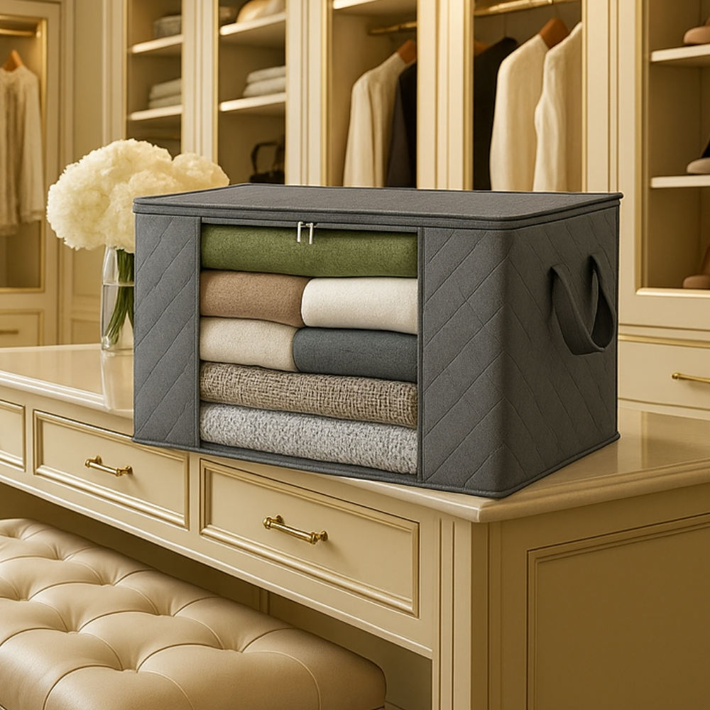 Bedroom Space Saving Storage Bags for Clothes | Foldable Organizer with Window