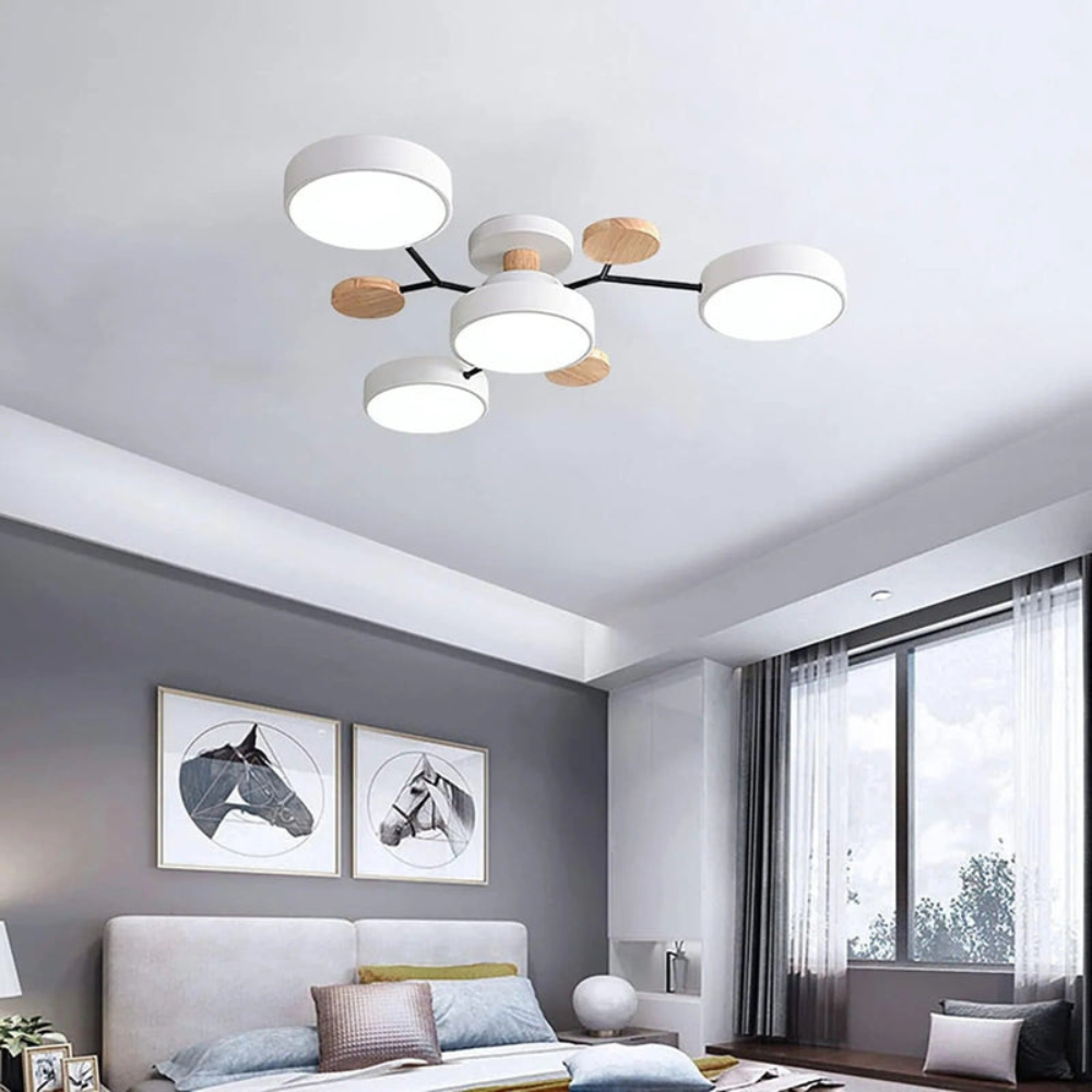 Modern Halo LED Ceiling Light | Semi Flush Mount for Living Room or Bedroom