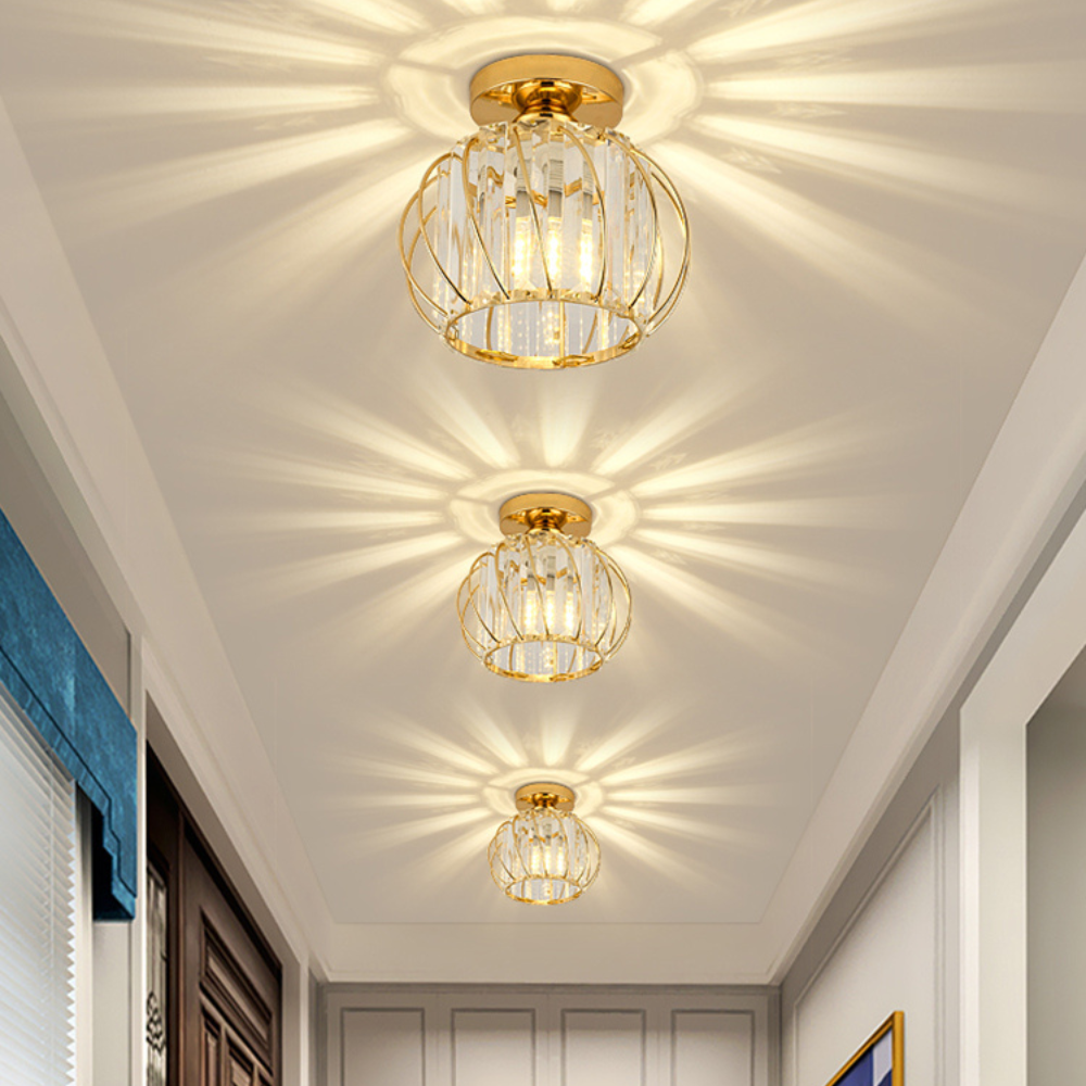 Crystal Flush Light | Nordic-Style Ceiling Fixture for Hallways, Bedrooms, and Dining Spaces