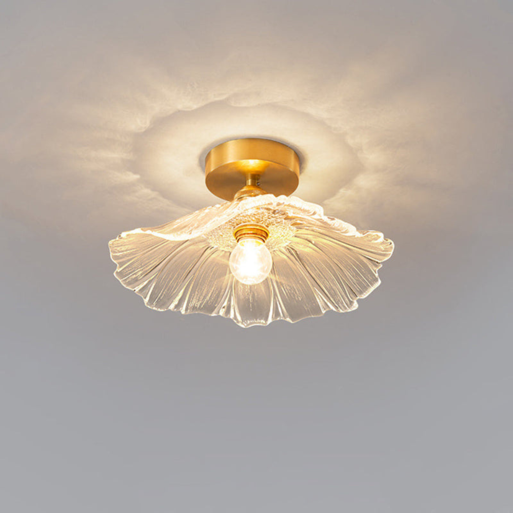Flush Mount Ceiling Light | Art Deco Flower Fixture for Bedroom or Living Room