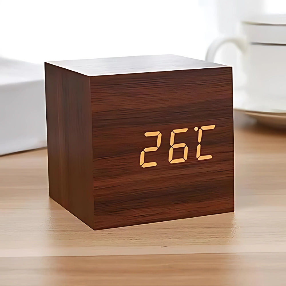Bedroom Minimalist LED Alarm Clock | Compact Cube Design