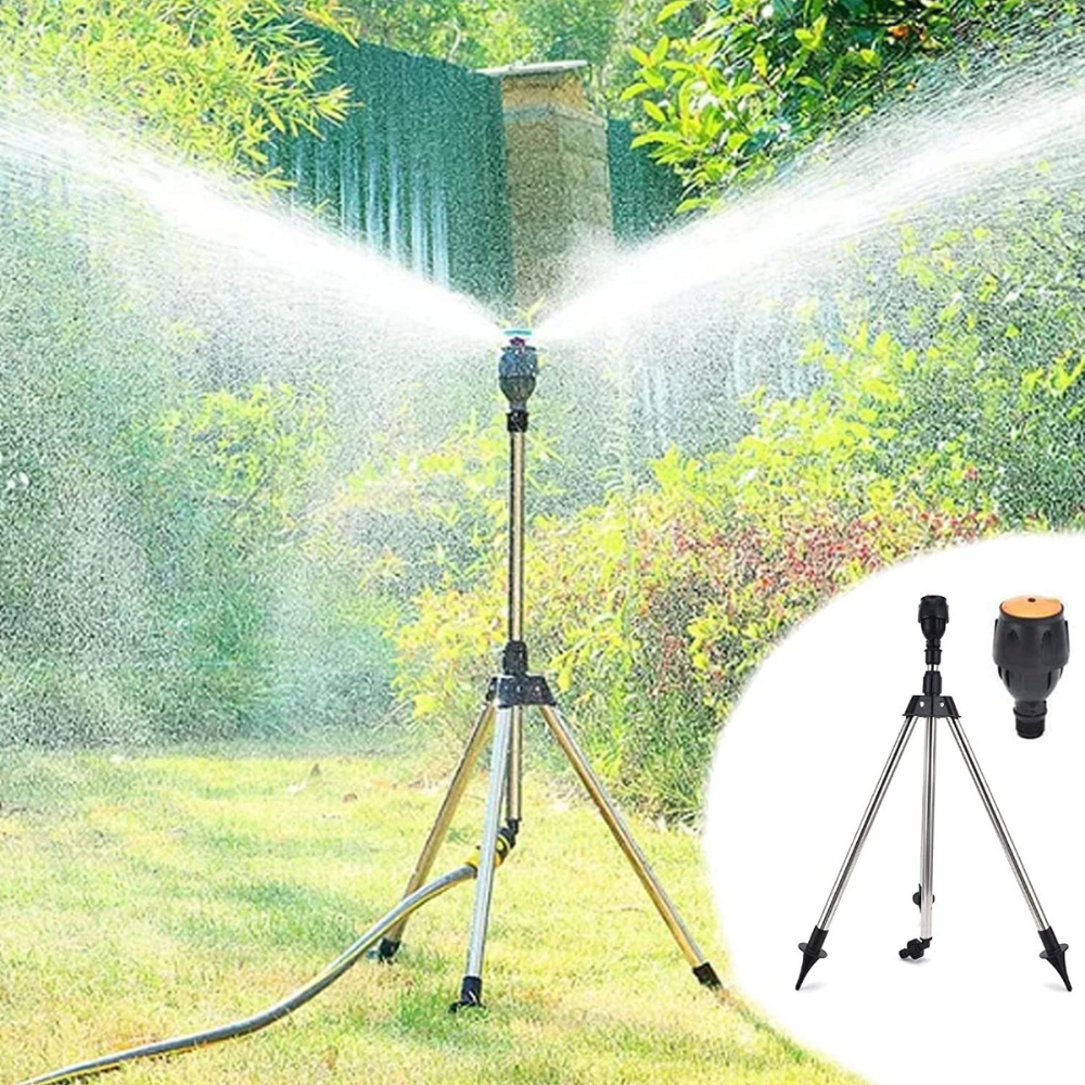 Garden Automatic Rotating Sprinkler System | Retractable Tripod Design
