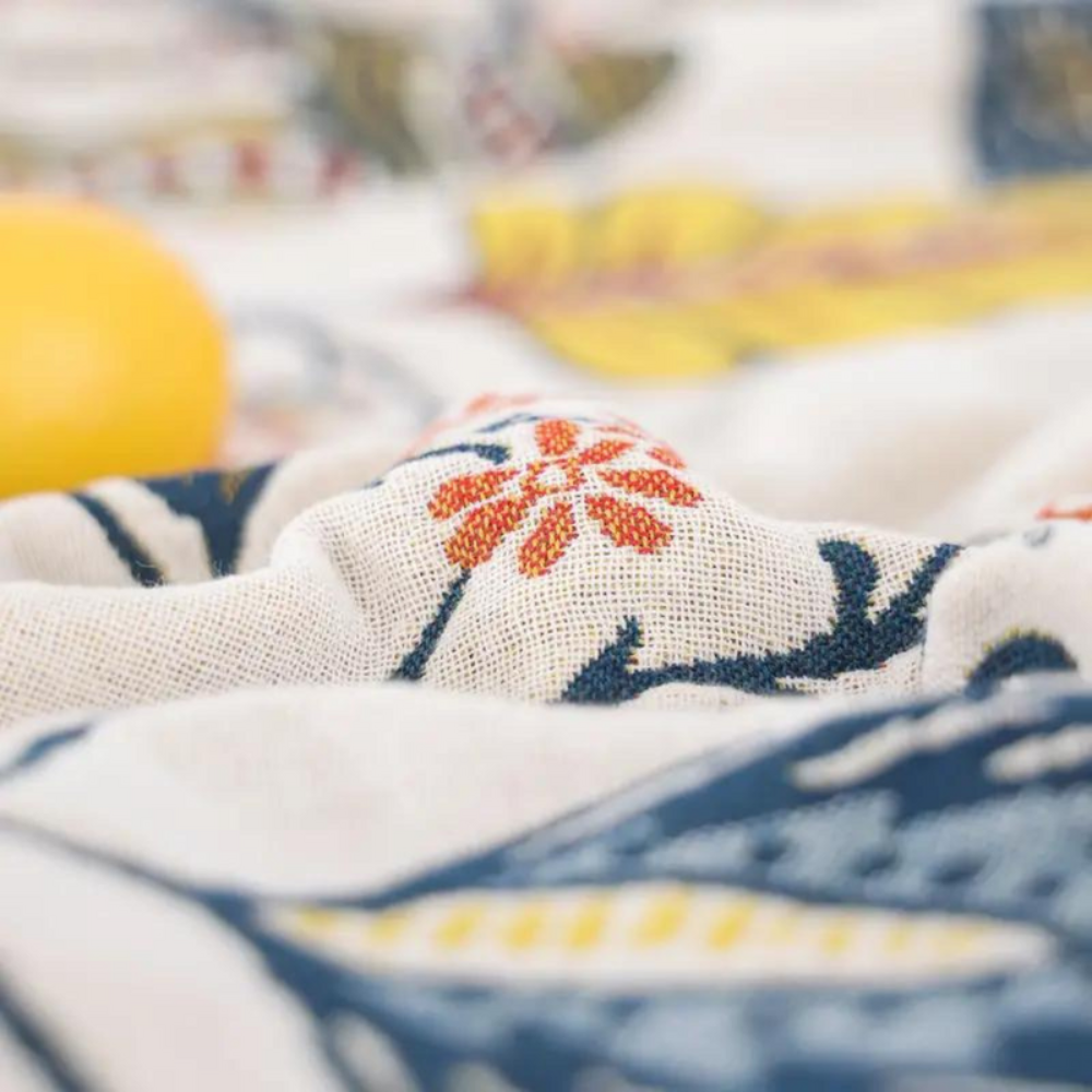 Living Room Rustic Floral Throw Blanket | Reversible Design