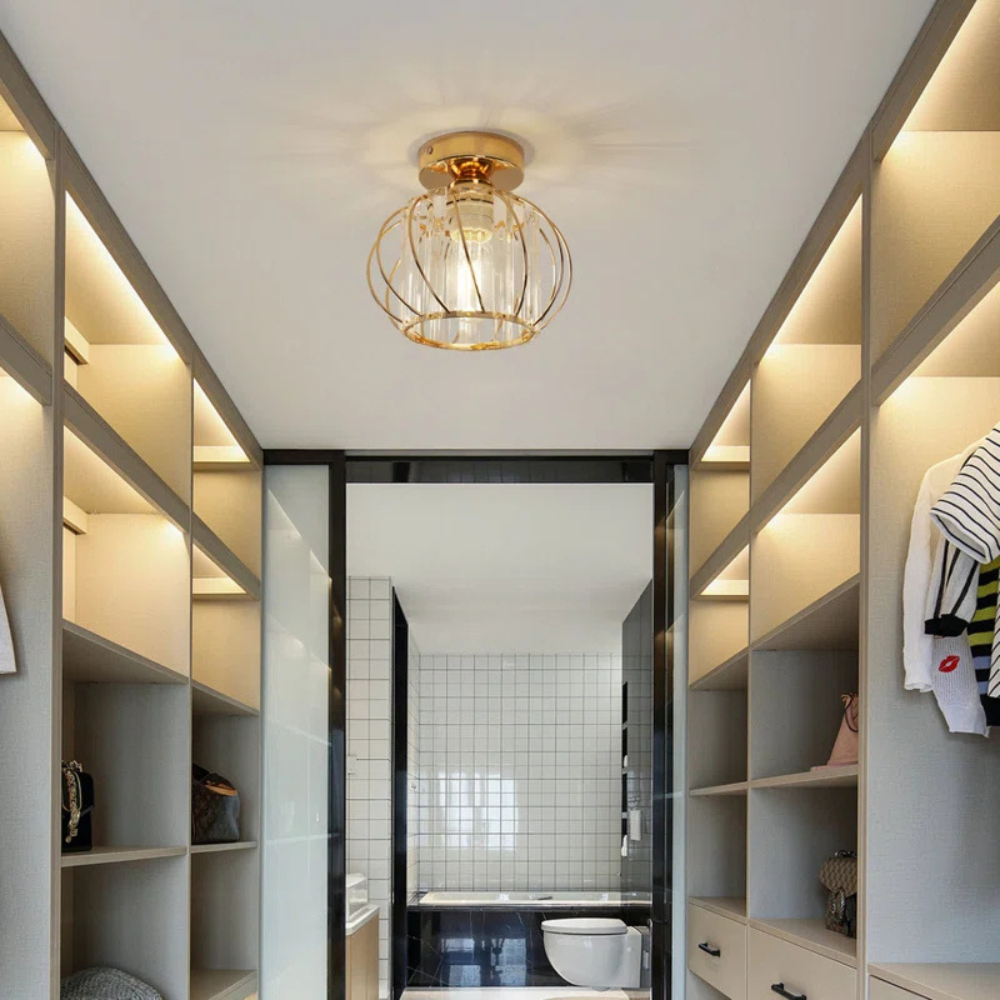 Crystal Flush Light | Nordic-Style Ceiling Fixture for Hallways, Bedrooms, and Dining Spaces