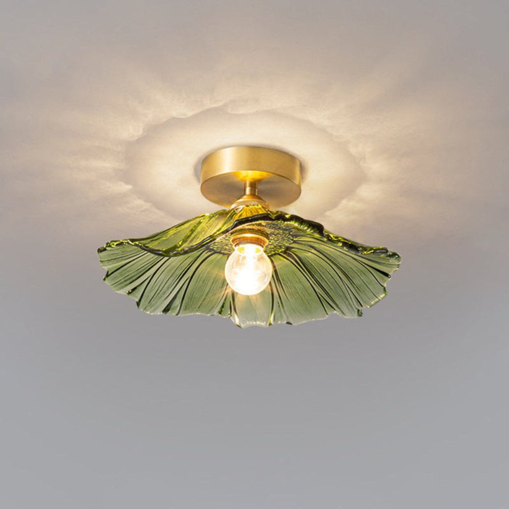 Flush Mount Ceiling Light | Art Deco Flower Fixture for Bedroom or Living Room