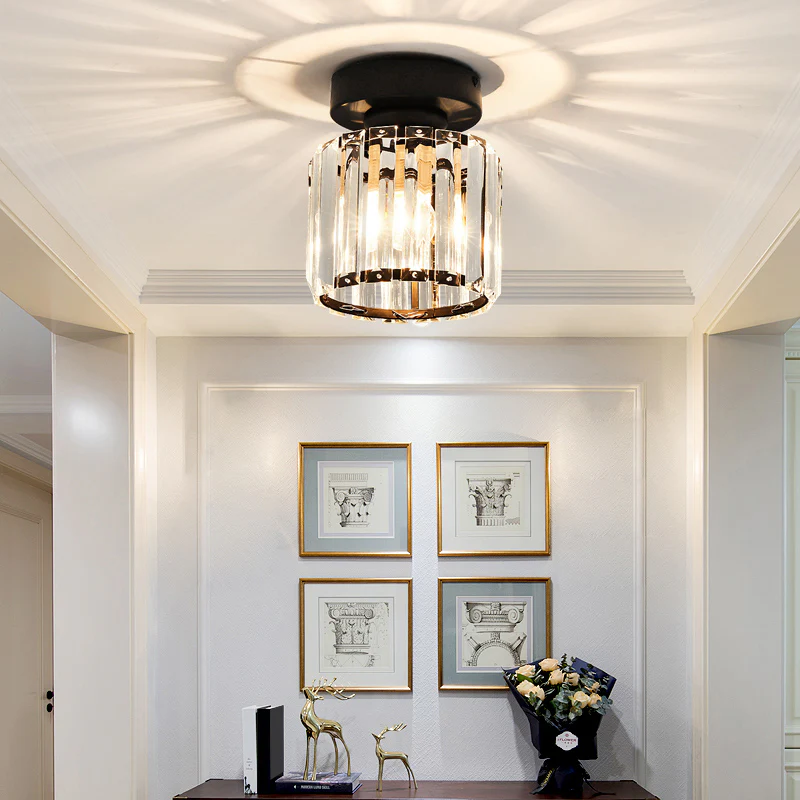Hallway Modern Ceiling Light | Crystal Flush Mount