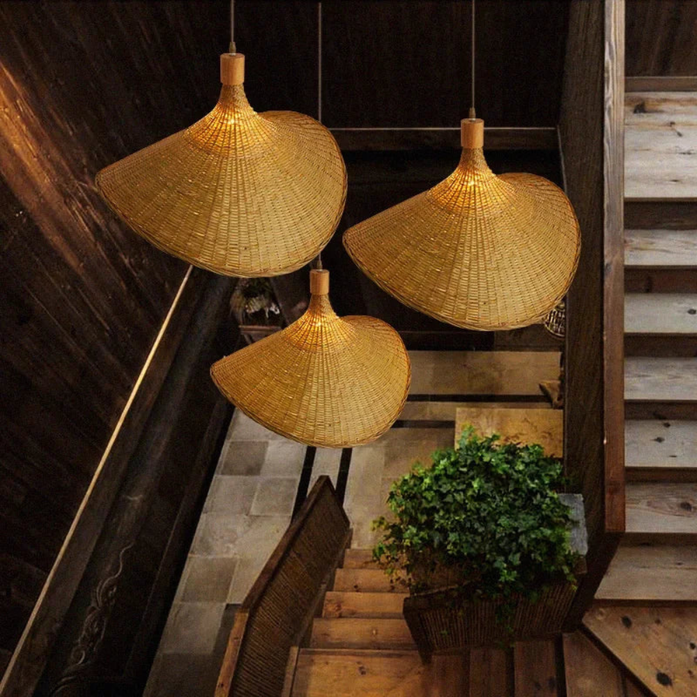 Woven Pendant Light for Dining Room | Handwoven Ceiling Fixture for Home Decor