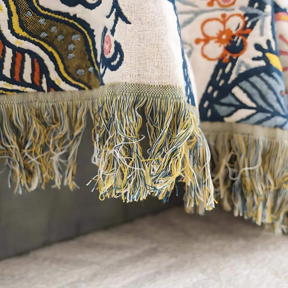 Living Room Rustic Floral Throw Blanket | Reversible Design