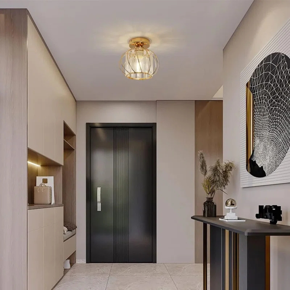 Crystal Flush Light | Nordic-Style Ceiling Fixture for Hallways, Bedrooms, and Dining Spaces