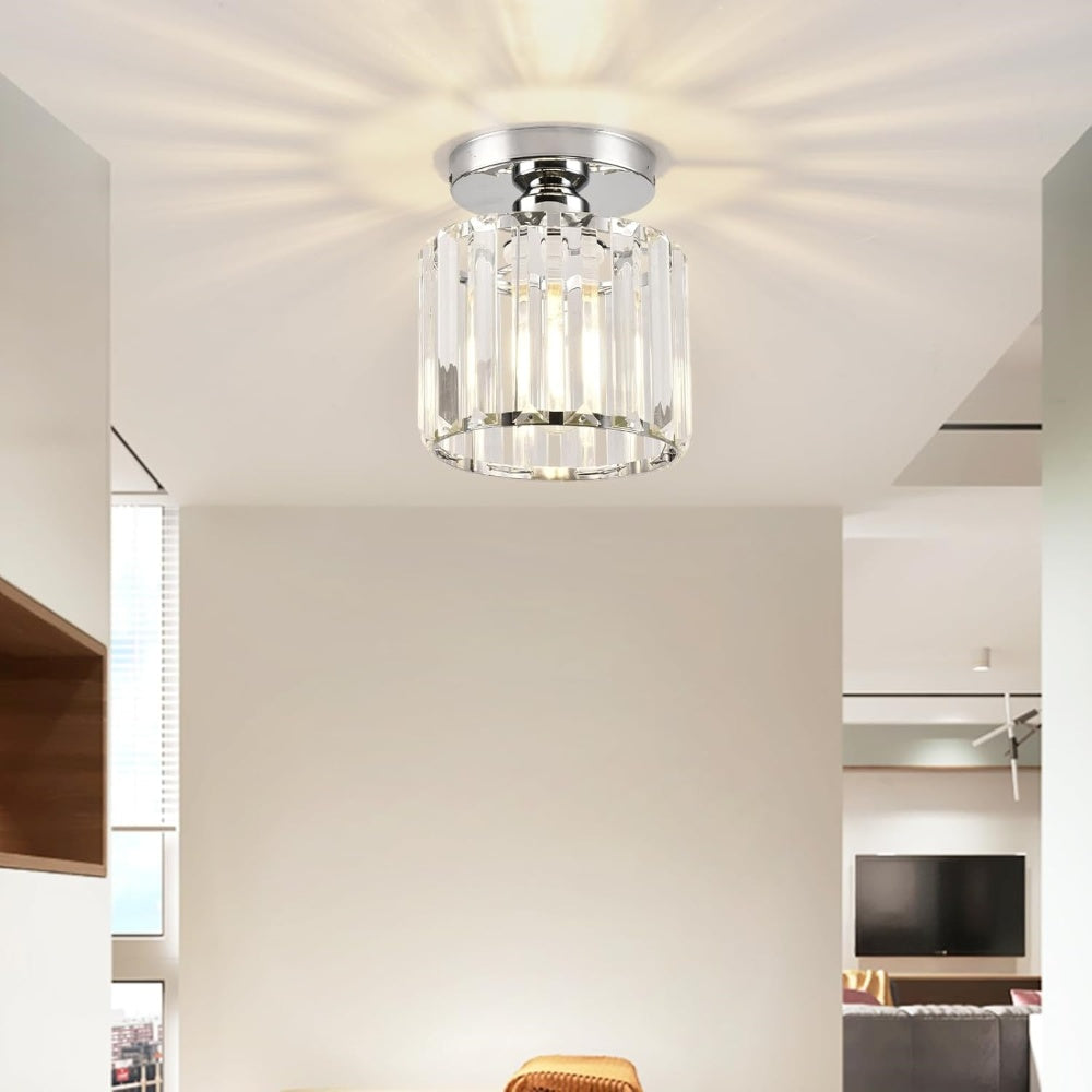 Hallway Modern Ceiling Light | Crystal Flush Mount