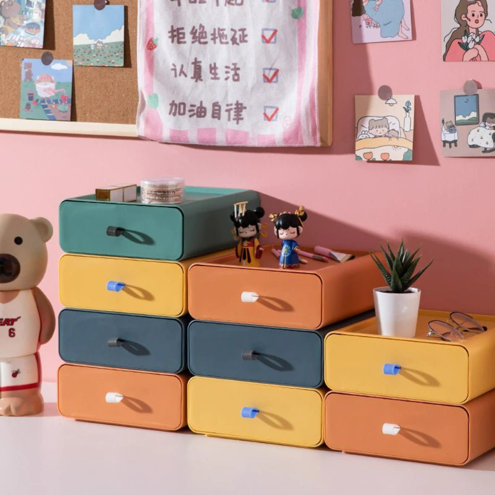 Home Office Stackable Storage Boxes | Modern Colorful Organizers